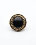 Black Rope-Rim Button