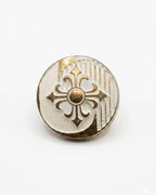 White & Gold Fleur Button