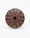 Burgundy & Gold Lattice Button