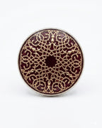 Burgundy & Gold Lattice Button