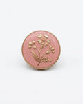 Pink & Gold Floral Button