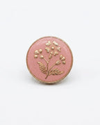 Pink & Gold Floral Button