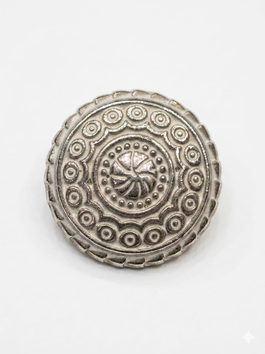 Antique Silver Tribal Button