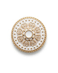 White & Gold Embroidery-Style Button