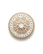 White & Gold Embroidery-Style Button