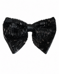 Black Embroidered Bowtie