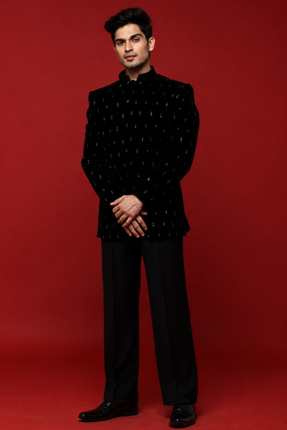 Classic Black Embroidered Jodhpuri