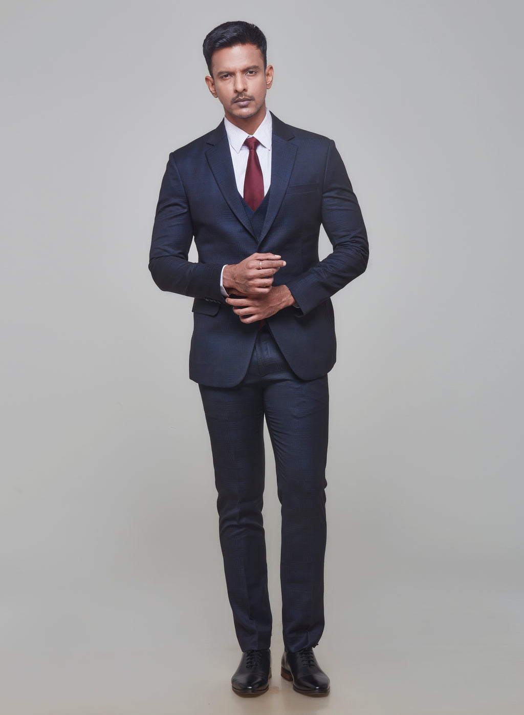 Blue Check Formal Suit Set