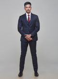 Blue Check Formal Suit Set