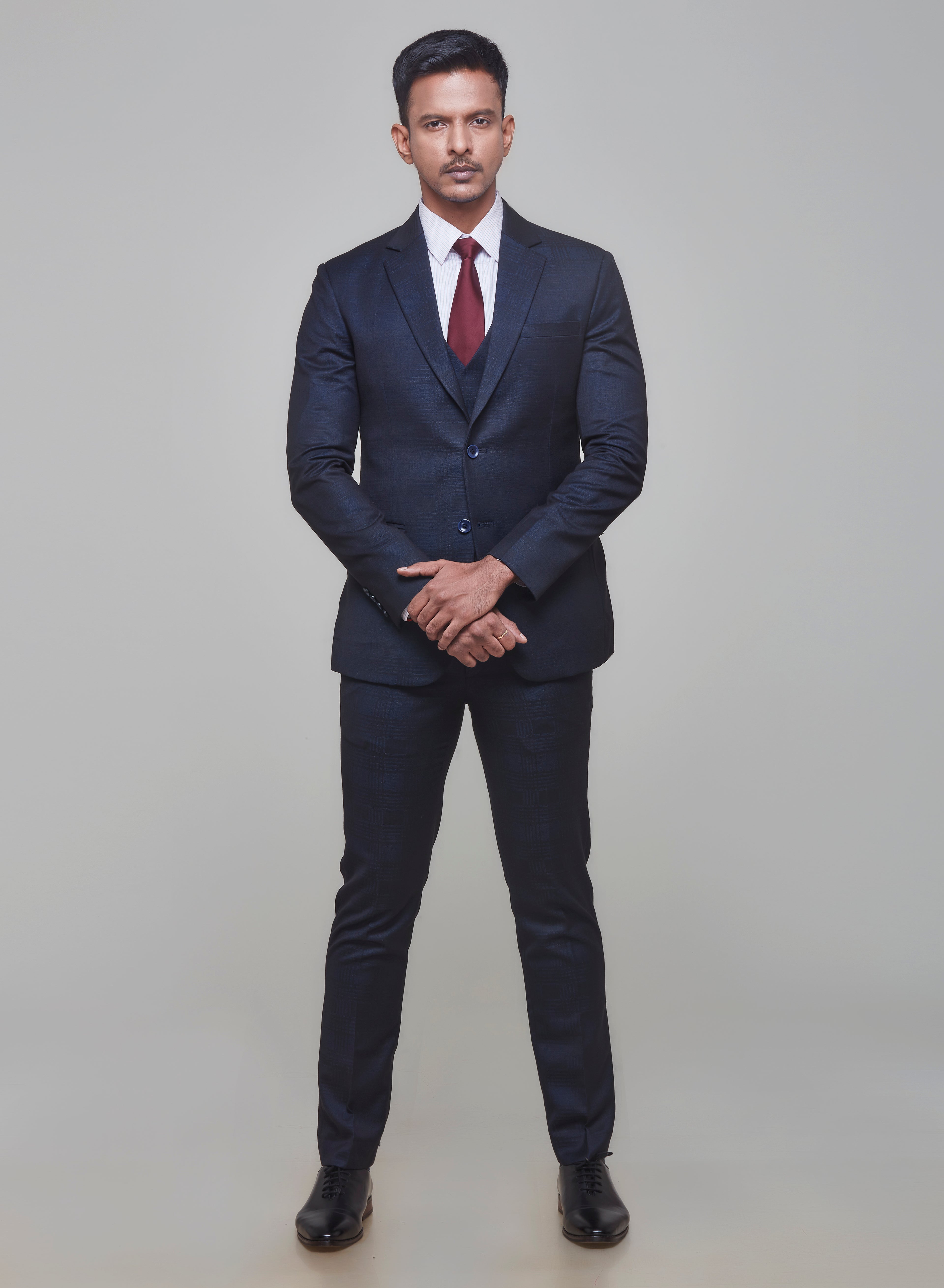 Blue Check Formal Suit Set