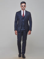 Blue Check Formal Suit Set