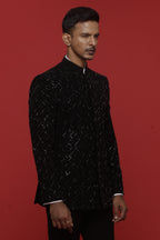 Black Embroidered Jodhpuri Set