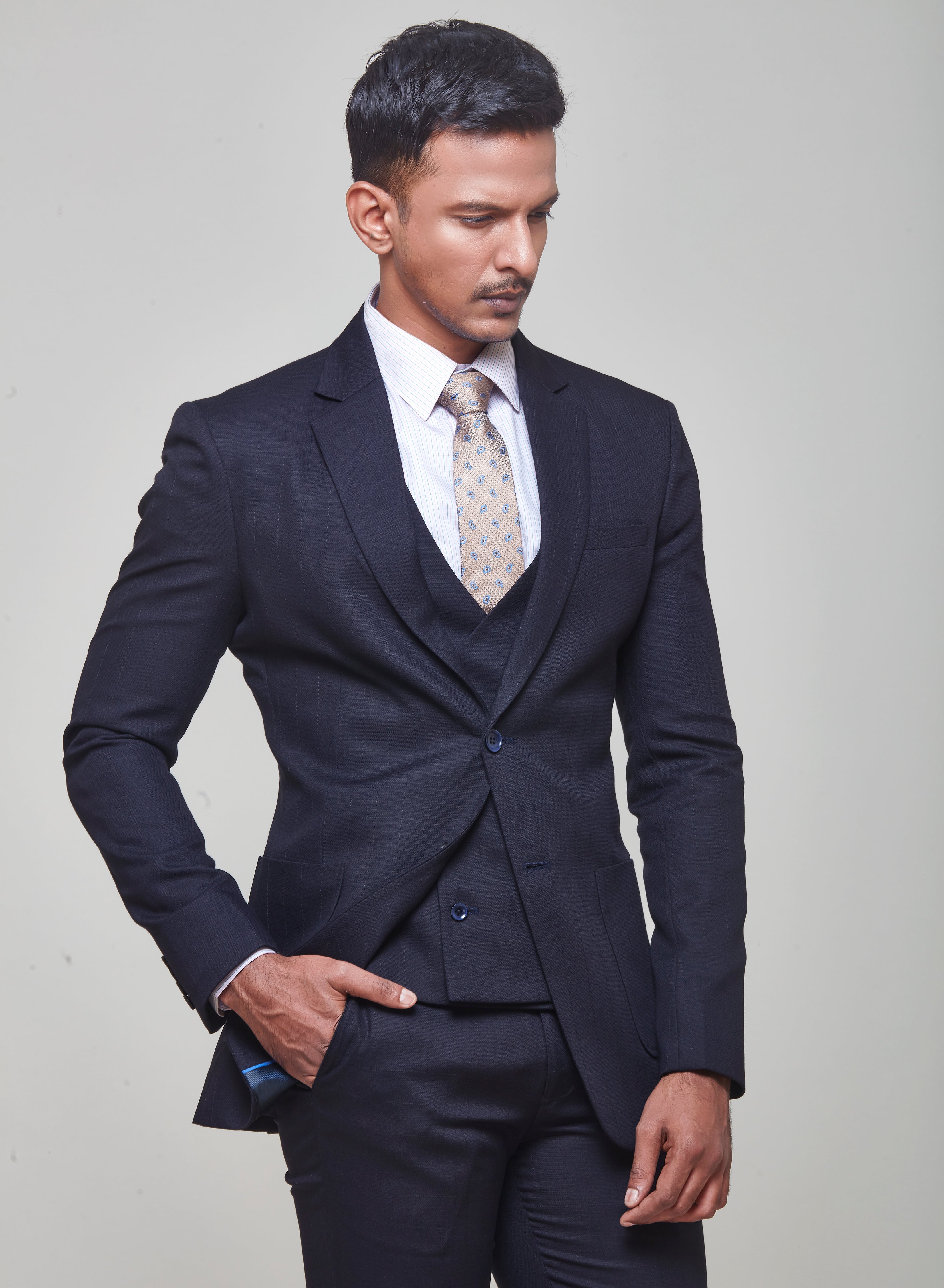 Navy Blue Formal Suit Set