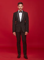 Black Graffiti Cutdana Hand Embroidered Tuxedo