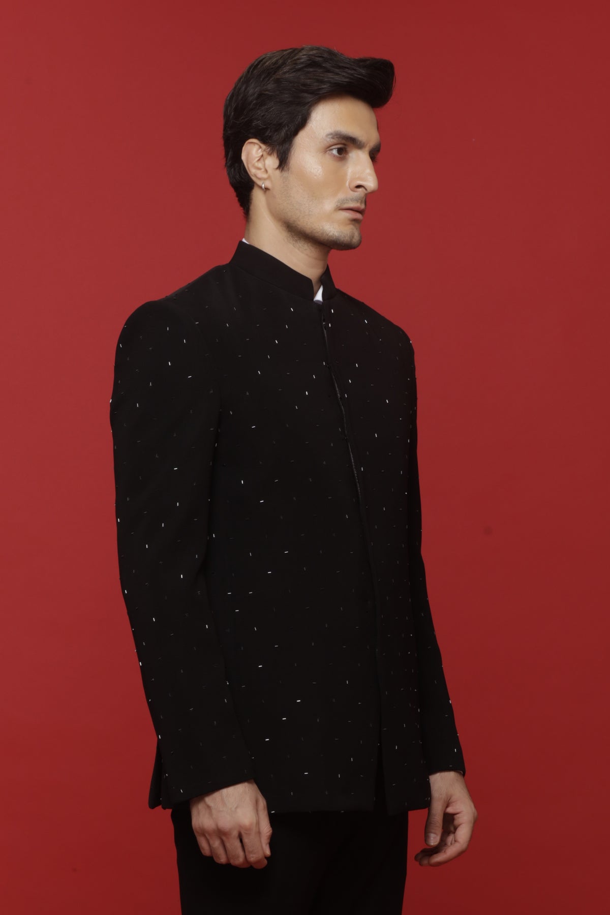 Black Embroidered Jodhpuri Set