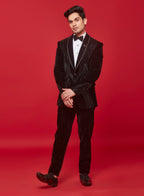 Black Handwork Tuxedo Set