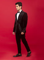 Black Handwork Tuxedo Set