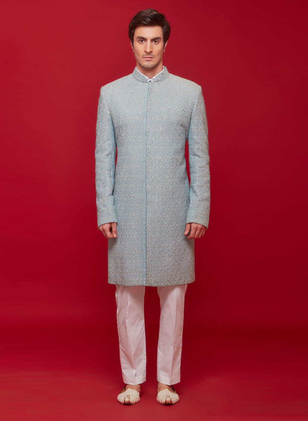 Powder Blue Sherwani Set