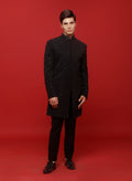 Black French Knot Cutdana Indo-Western Set