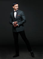Teal Green Double Breasted Tuxedo Set