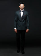 Teal Green Double Breasted Tuxedo Set