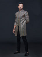 Multicolour Seqquin Zipper Sherwani Set